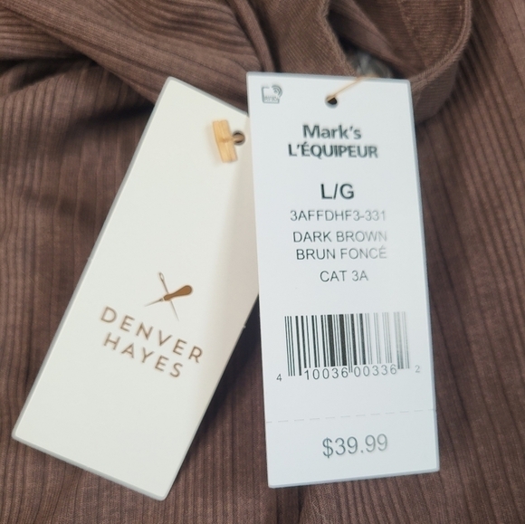 Denver Hayes 3/4 Sleeve Henley Shirt. Brown Size Large. - Picture 7 of 9